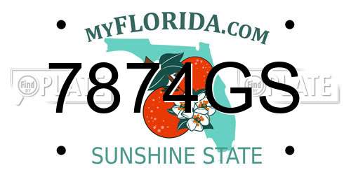 7874GS Florida License Plate