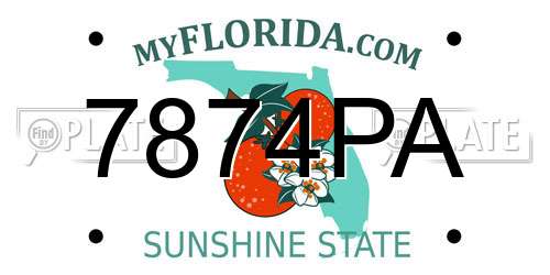7874PA Florida License Plate