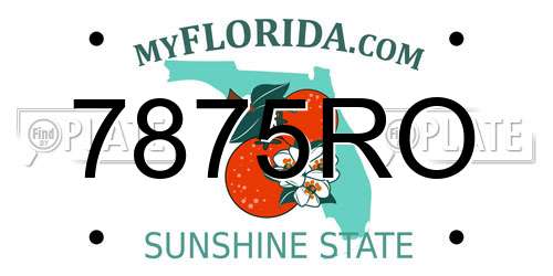 7875RO Florida License Plate