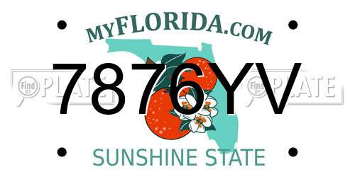 7876YV Florida License Plate