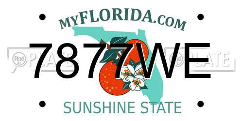 7877WE Florida License Plate