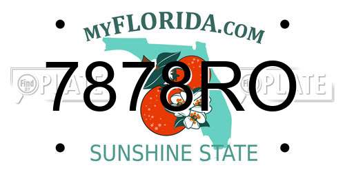 7878RO Florida License Plate