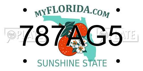787AG5 Florida License Plate