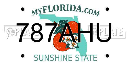 787AHU Florida License Plate