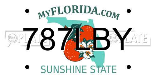 787LBY Florida License Plate