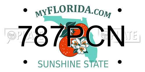 787PCN Florida License Plate