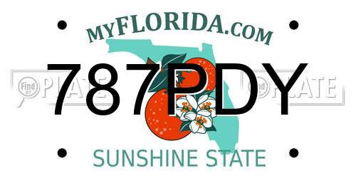 787PDY Florida License Plate