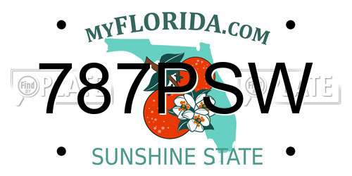 787PSW Florida License Plate