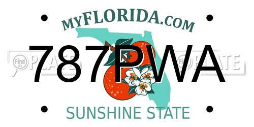 787PWA Florida License Plate