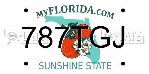 787TGJ Florida License Plate