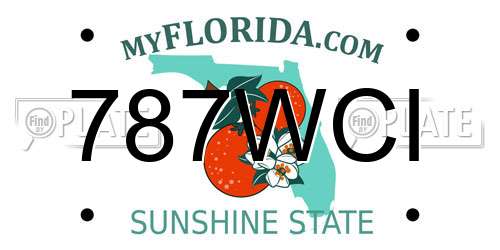 787WCI Florida License Plate