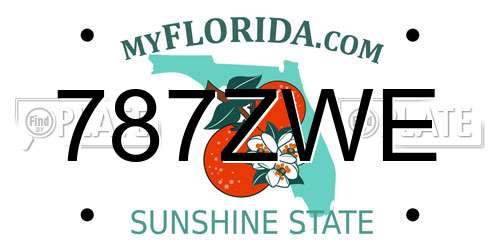 787ZWE Florida License Plate