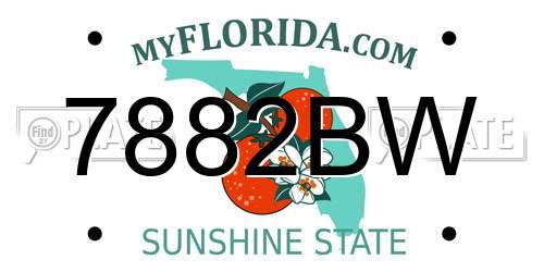 7882BW Florida License Plate