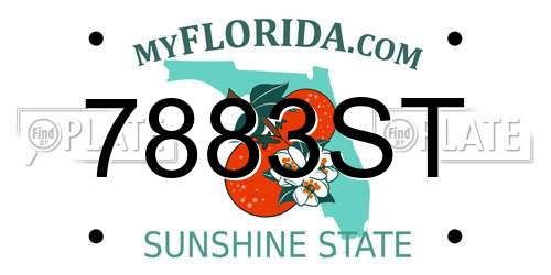 7883ST Florida License Plate