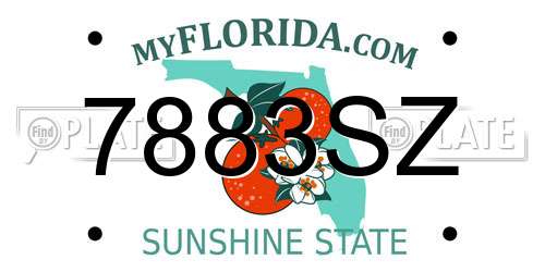 7883SZ Florida License Plate