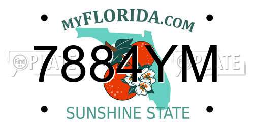 7884YM Florida License Plate