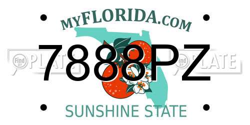7888PZ Florida License Plate