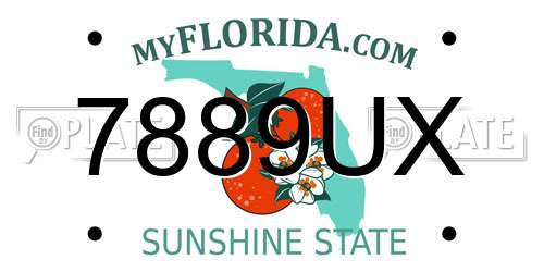 7889UX Florida License Plate