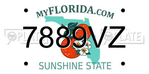 7889VZ Florida License Plate