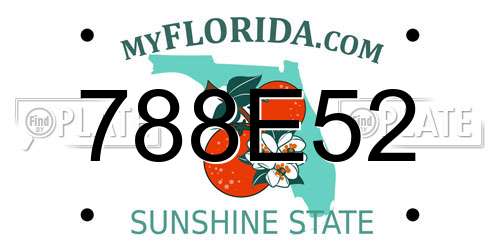 788E52 Florida License Plate