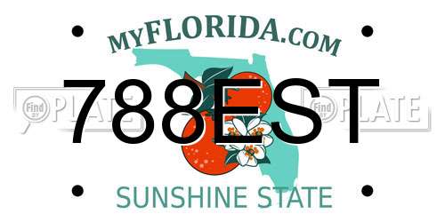 788EST Florida License Plate