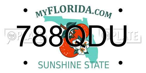 788QDU Florida License Plate