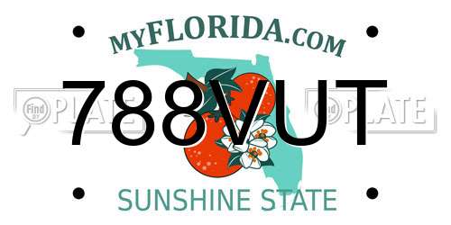 788VUT Florida License Plate