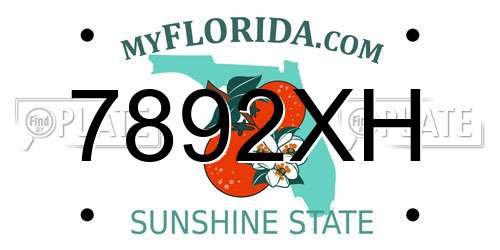 7892XH Florida License Plate