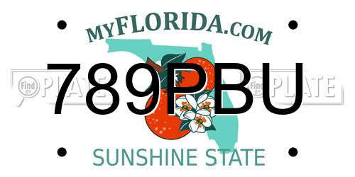 789PBU Florida License Plate