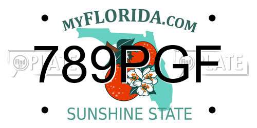 789PGF Florida License Plate
