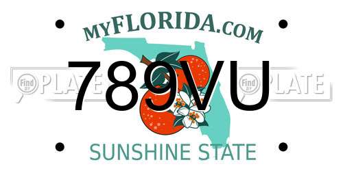 789VU Florida License Plate