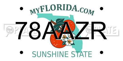 78AAZR Florida License Plate