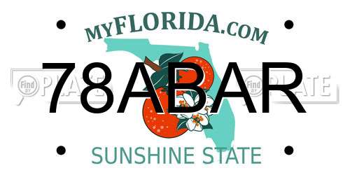 78ABAR Florida License Plate