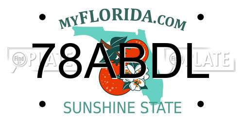 78ABDL Florida License Plate