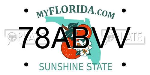 78ABVV Florida License Plate