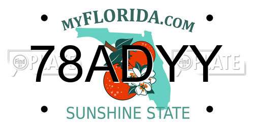 78ADYY Florida License Plate
