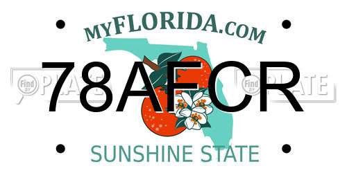78AFCR Florida License Plate