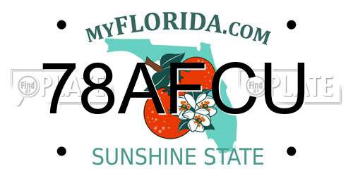 78AFCU Florida License Plate