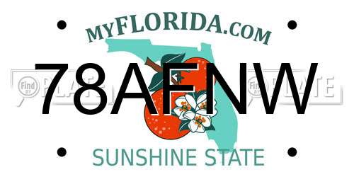 78AFNW Florida License Plate