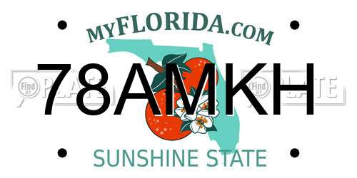 78AMKH Florida License Plate