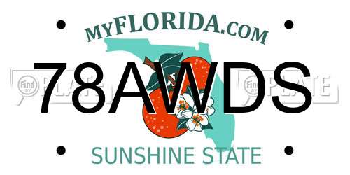 78AWDS Florida License Plate