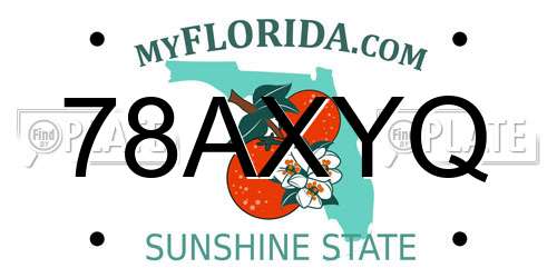 78AXYQ Florida License Plate