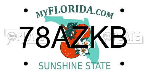 78AZKB Florida License Plate