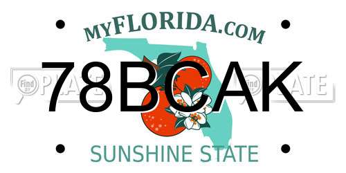 78BCAK Florida License Plate
