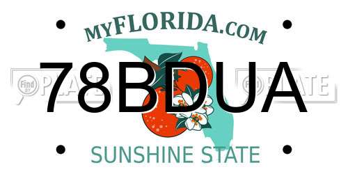 78BDUA Florida License Plate