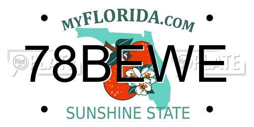 78BEWE Florida License Plate