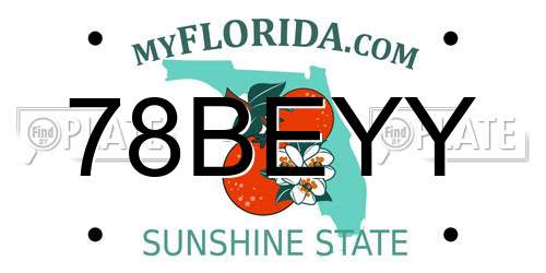 78BEYY Florida License Plate