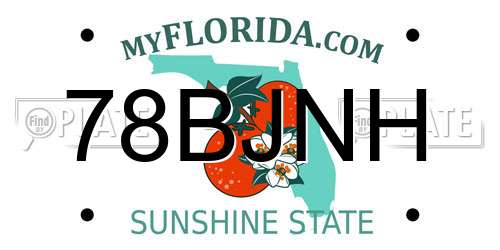 78BJNH Florida License Plate