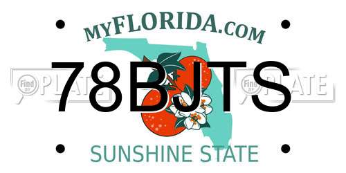 78BJTS Florida License Plate