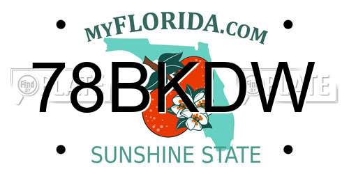 78BKDW Florida License Plate